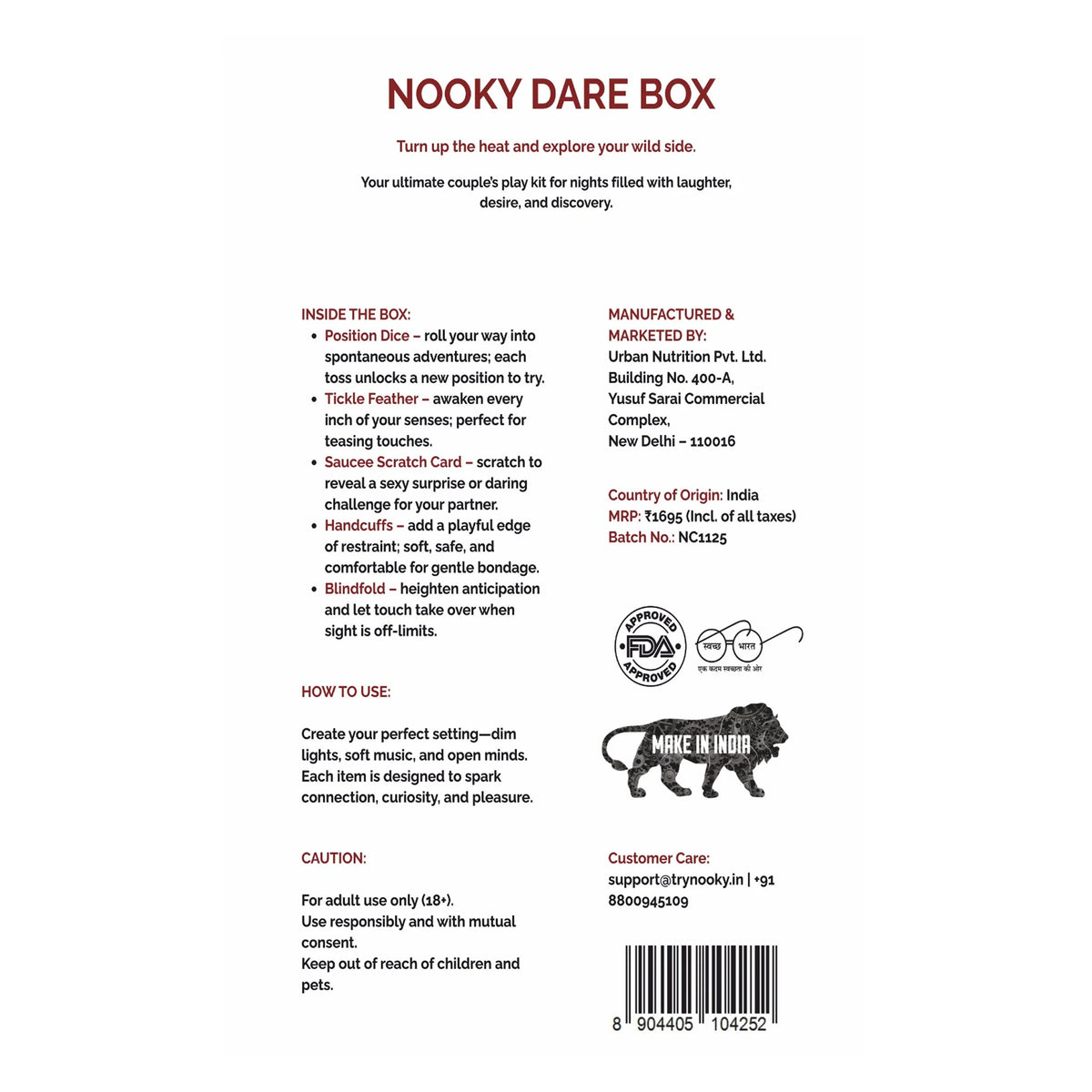 Nooky Dare Box- 5-in-1 Date Night kit for Couples