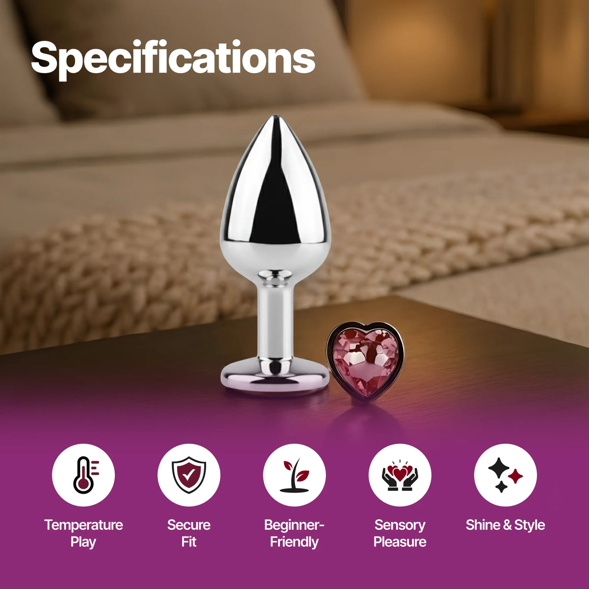 Nooky Core-2-in-1 Kit | Heart Metal Butt Plug & Water based  Natural Lube