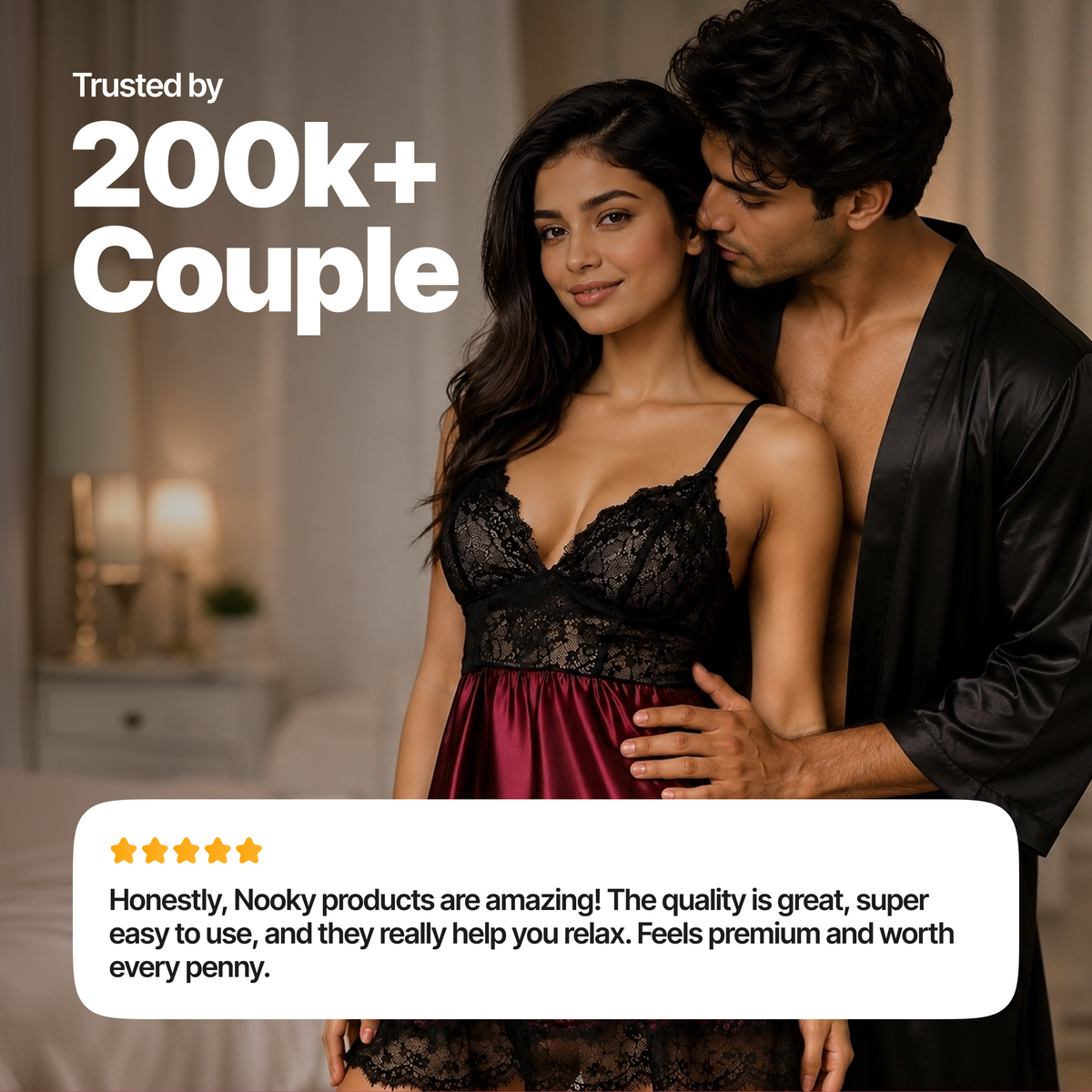 Nooky Babydoll Maroon Tonight | 4-in-1 Date Night Kit