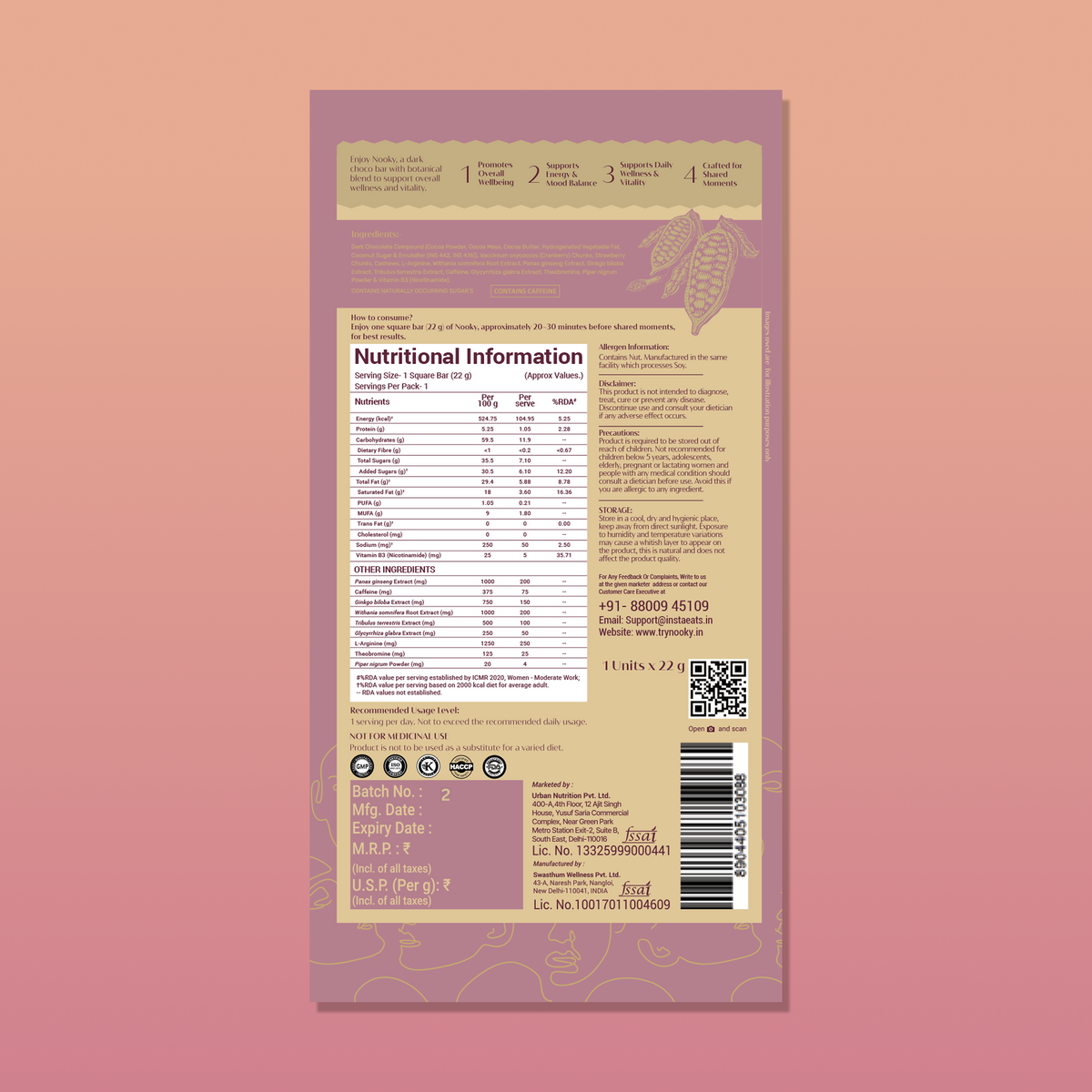 Herb Infused Choco Bar for Women