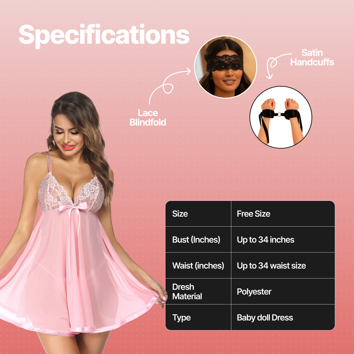 Nooky Babydoll Pink Tonight | 4-in-1 Date Night Gift Kit for Couples
