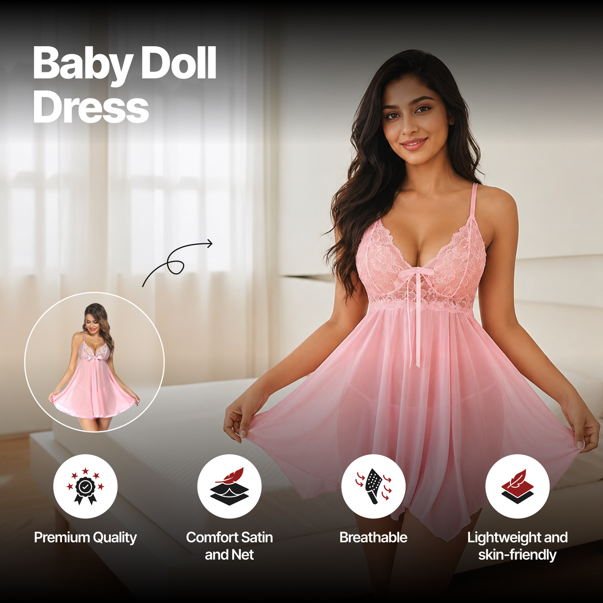 Nooky Babydoll Pink Tonight | 4-in-1 Date Night Gift Kit for Couples