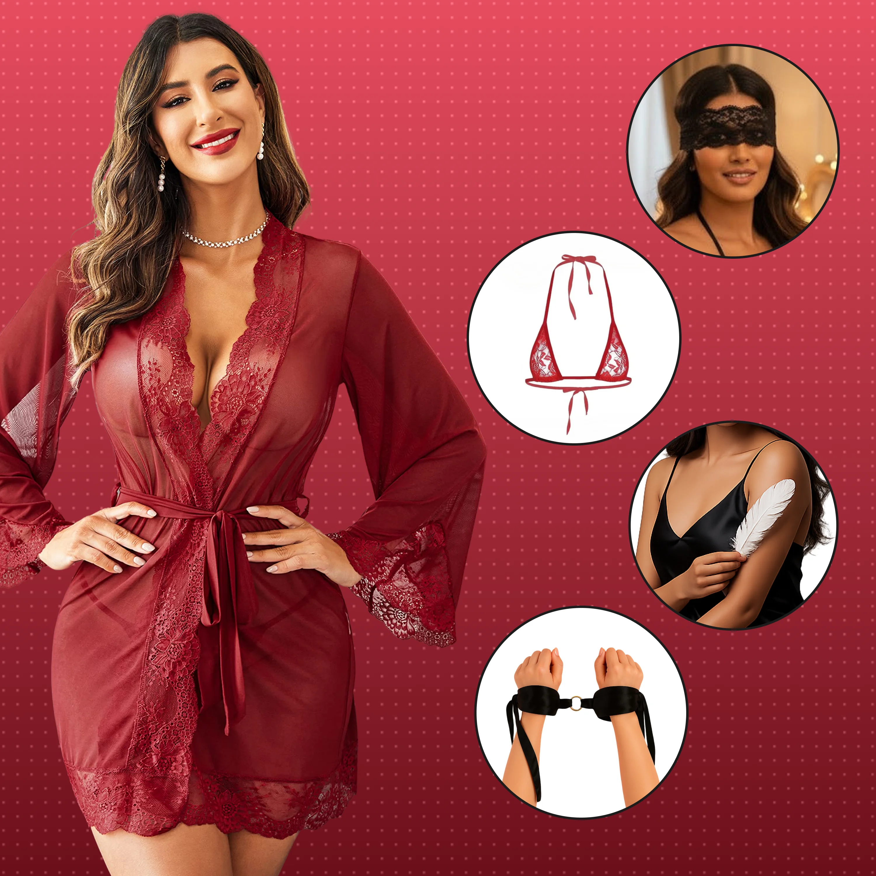 Nooky Babydoll Bridal Kimono Tonight | 4-in-1 Date Night Gift Kit for Couples
