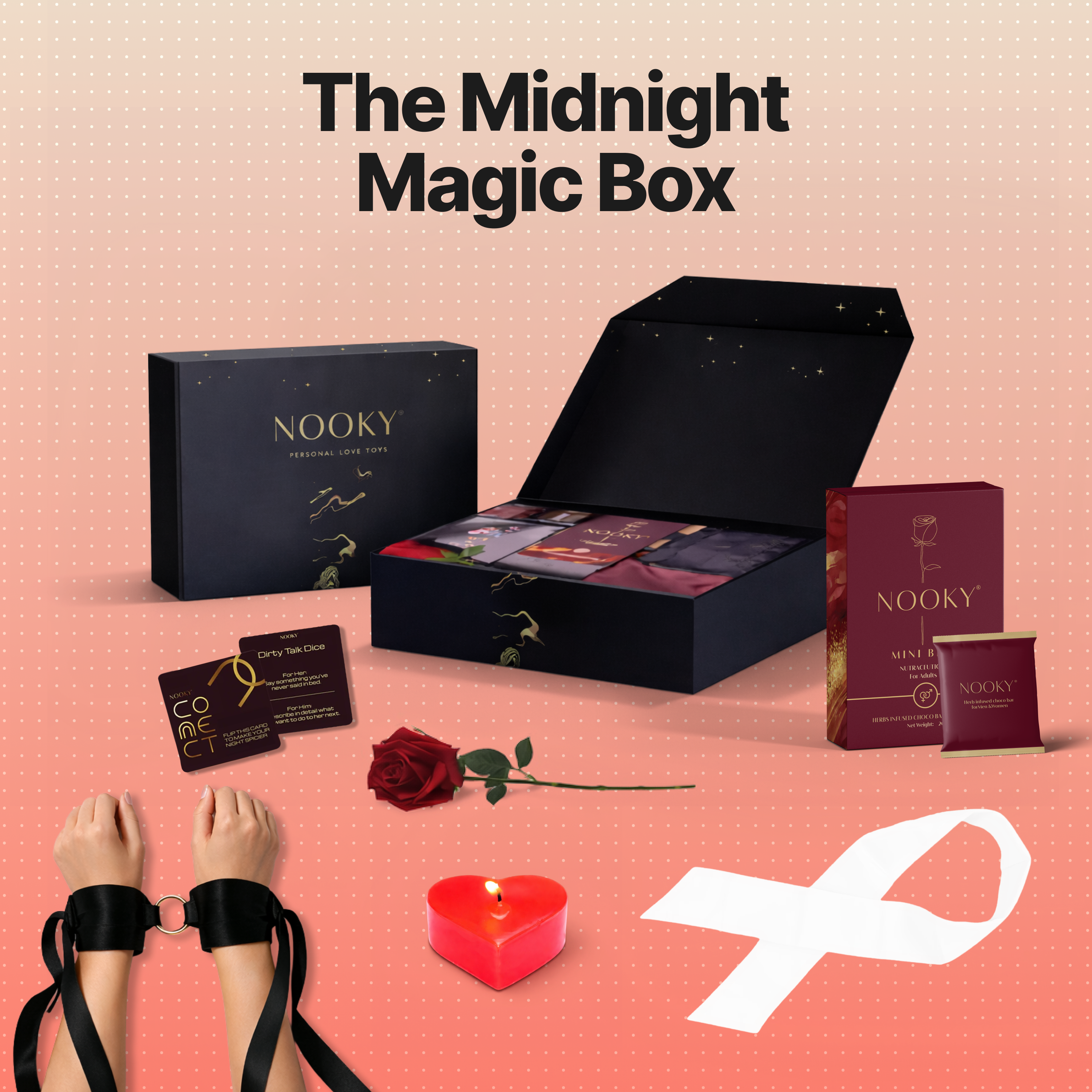 Nooky Midnight Magic Box- 6-in-1 Date Night kit for Couples