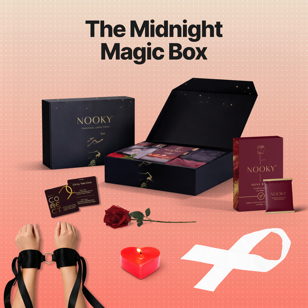Nooky Midnight Magic Box- 6-in-1 Date Night kit for Couples